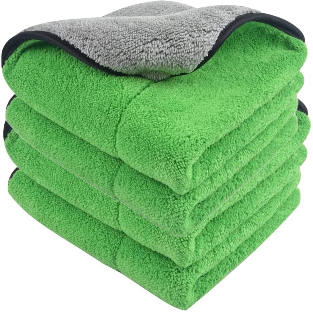     			Caronix Green 600 GSM Microfiber Cloth For Automobile ( Pack of 4 )