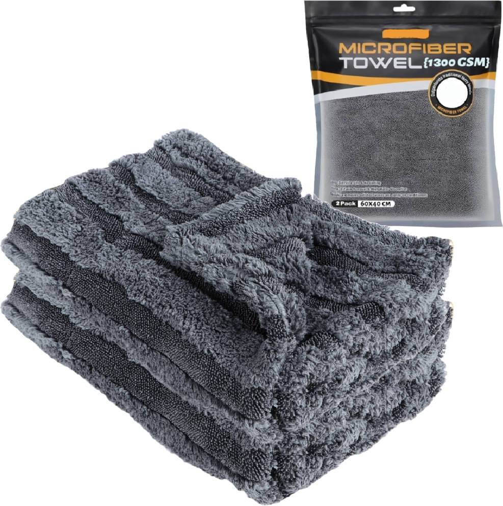 Caronix Grey 1300 GSM Microfiber Cloth For Automobile ( Pack of 2 ) Caronix Grey 1300 GSM Microfiber Cloth For Automobile ( Pack of 2 )