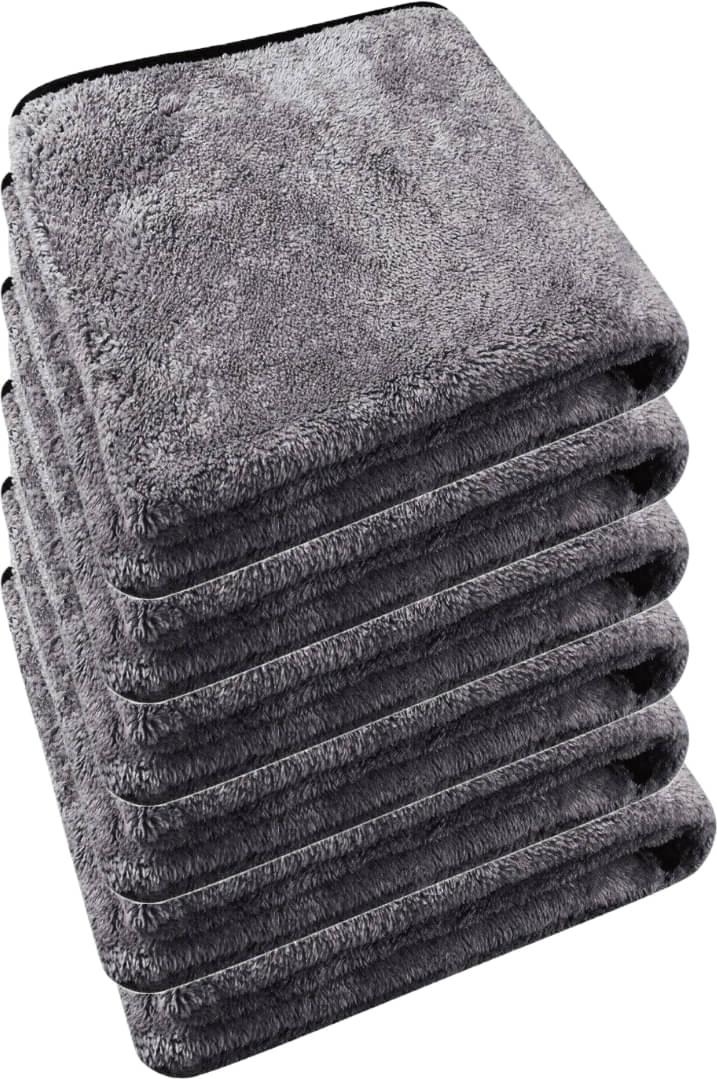     			Caronix Grey 600 GSM Microfiber Cloth For Automobile ( Pack of 6 )