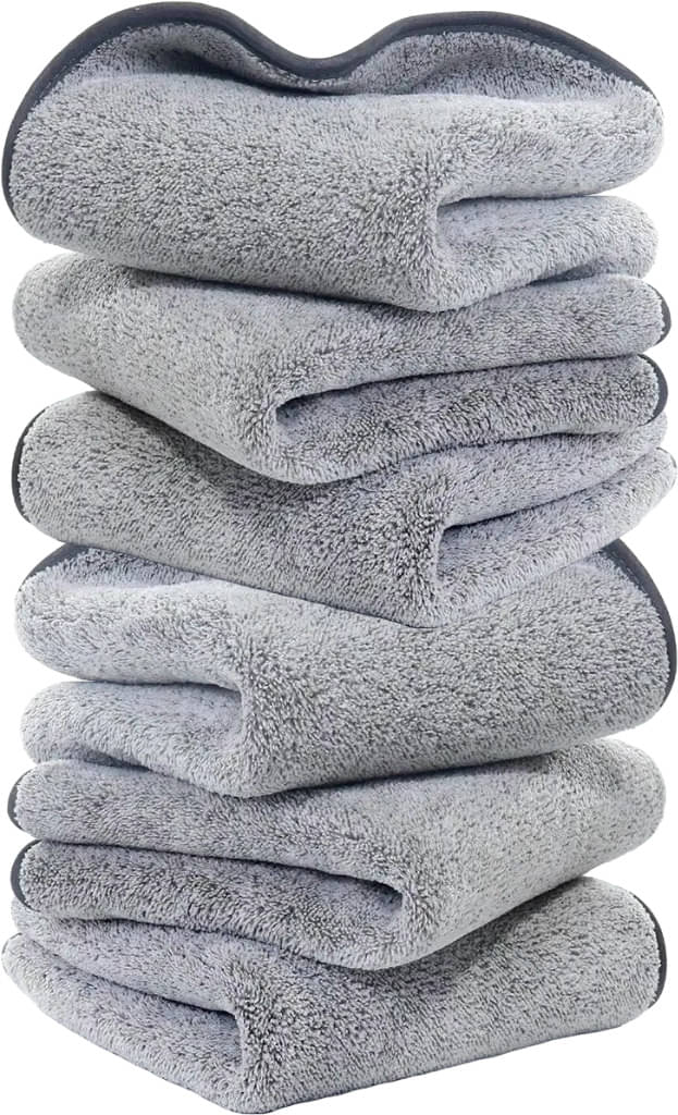     			Caronix Grey 600 GSM Microfiber Cloth For Automobile ( Pack of 6 )