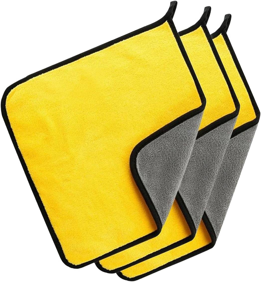     			Caronix Yellow 600 GSM Microfiber Cloth For Automobile ( Pack of 3 )