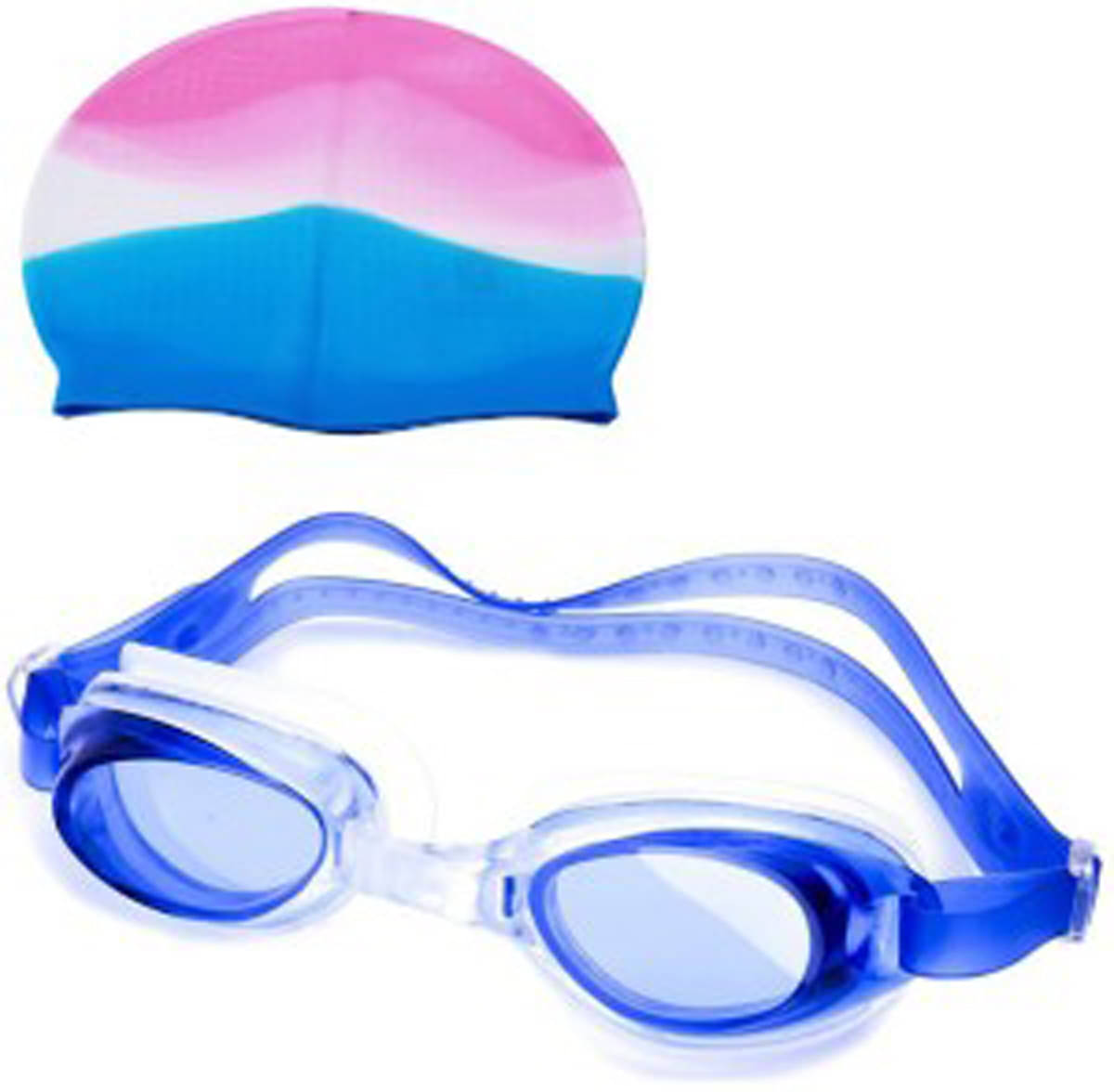     			EmmEmm Premium Combo of Silicone Swimming Goggles & Soft Silicone Cap