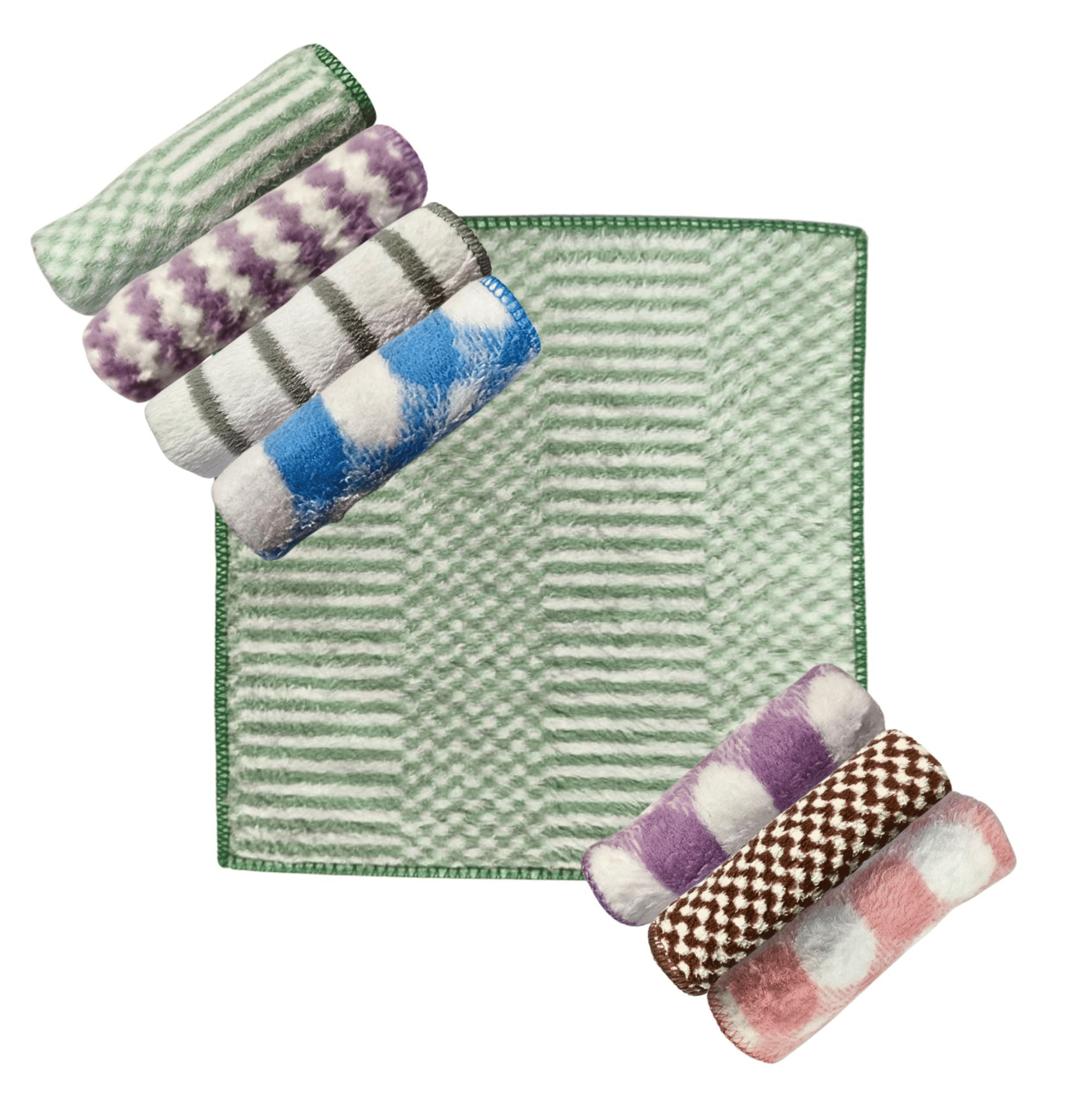     			Extra Soft and Super Face Towels (Random Designs & Color) (25 x 25 CM) Pack of 8