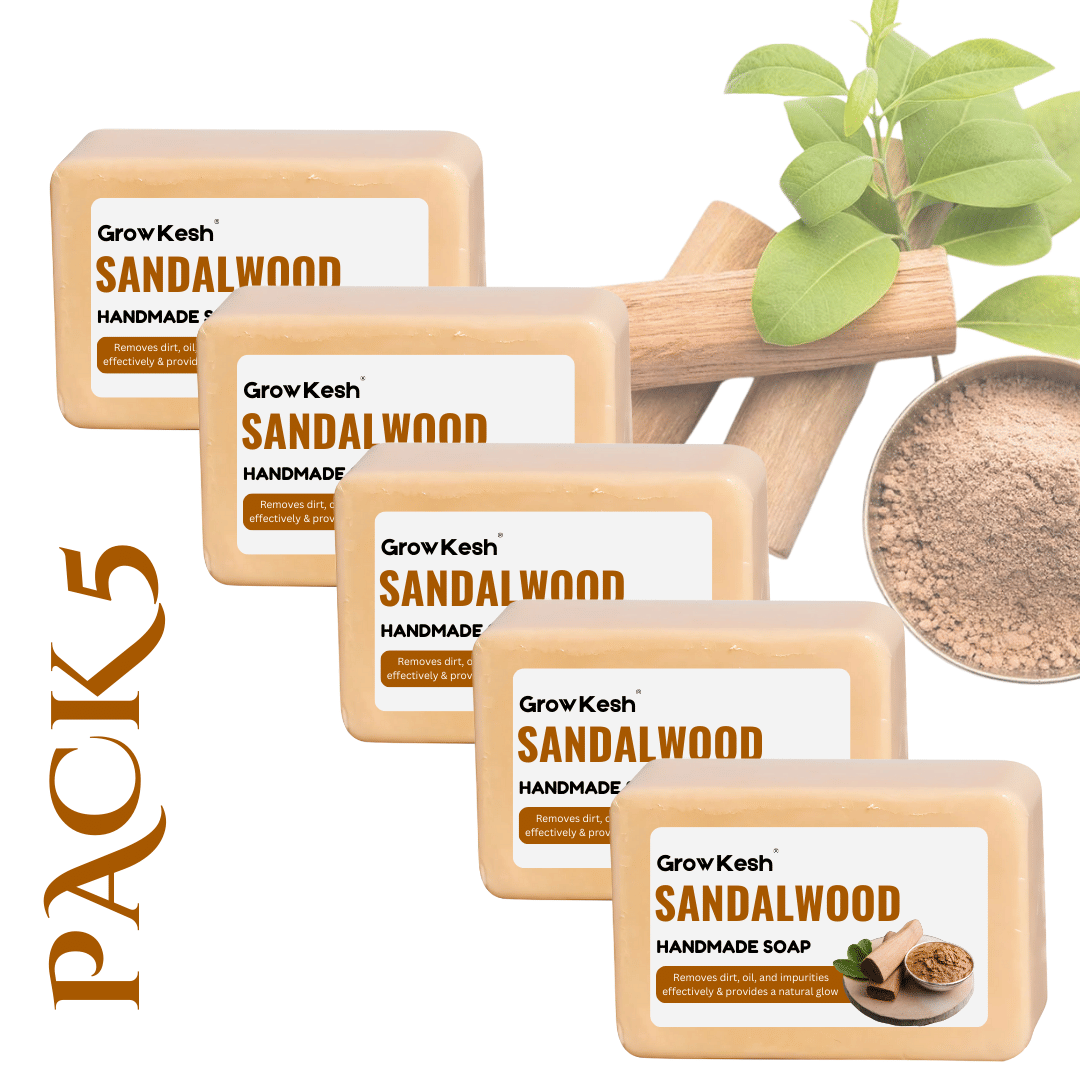 Growkesh Skin Whitening Sandalwood Soap Soap for All Skin Type ( Pack of 5 )