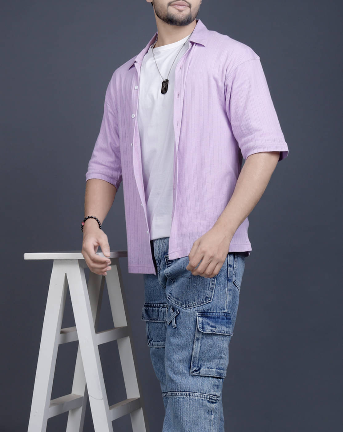 Eyebogler 100% Cotton Oversized Fit Solids Half Sleeves Men's Casual Shirt - Purple ( Pack of 1 ) Eyebogler 100% Cotton Oversized Fit Solids Half Sleeves Men's Casual Shirt - Purple ( Pack of 1 )