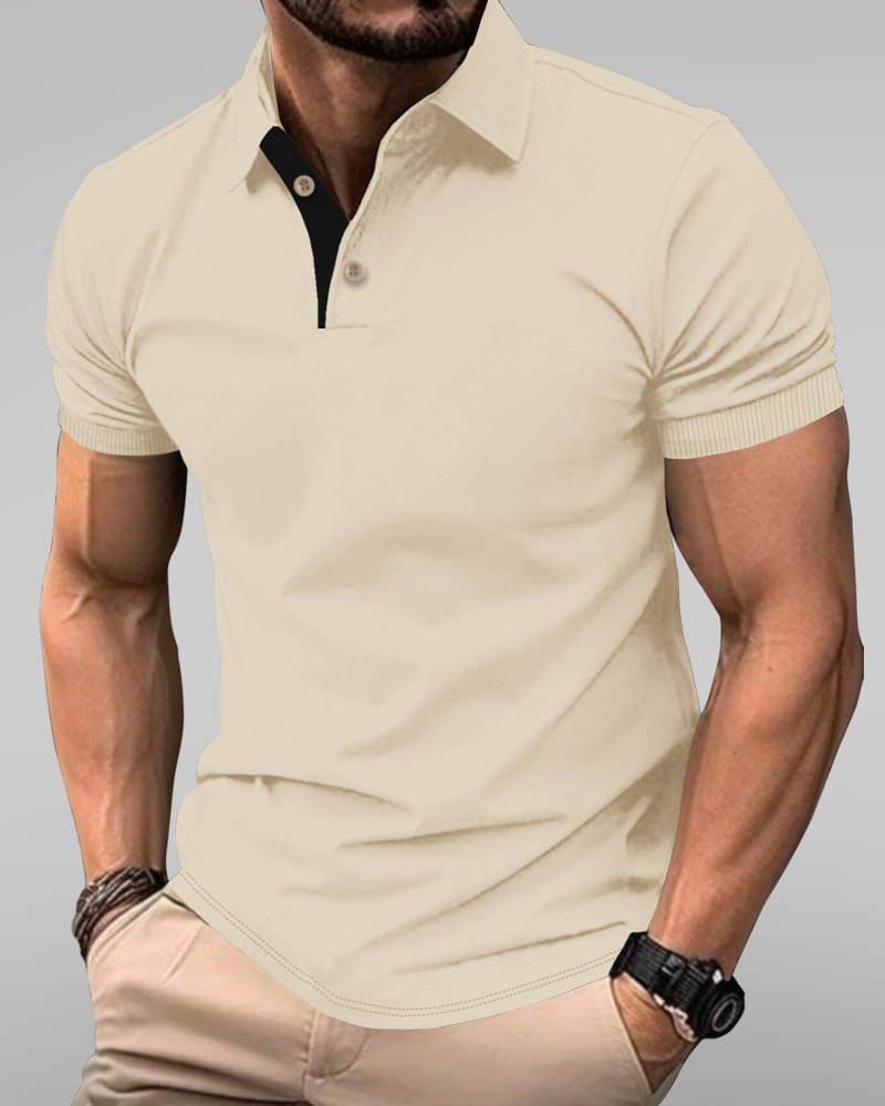Eyebogler Pack of 1 Cotton Regular Fit Self Design Half Sleeves Men's Polo T Shirt ( Beige ) Eyebogler Pack of 1 Cotton Regular Fit Self Design Half Sleeves Men's Polo T Shirt ( Beige )