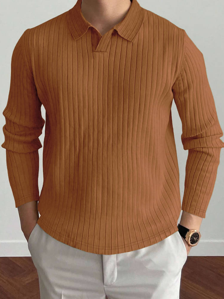 Eyebogler Pack of 1 Cotton Blend Regular Fit Striped Full Sleeves Men's Polo T Shirt ( Brown ) Eyebogler Pack of 1 Cotton Blend Regular Fit Striped Full Sleeves Men's Polo T Shirt ( Brown )