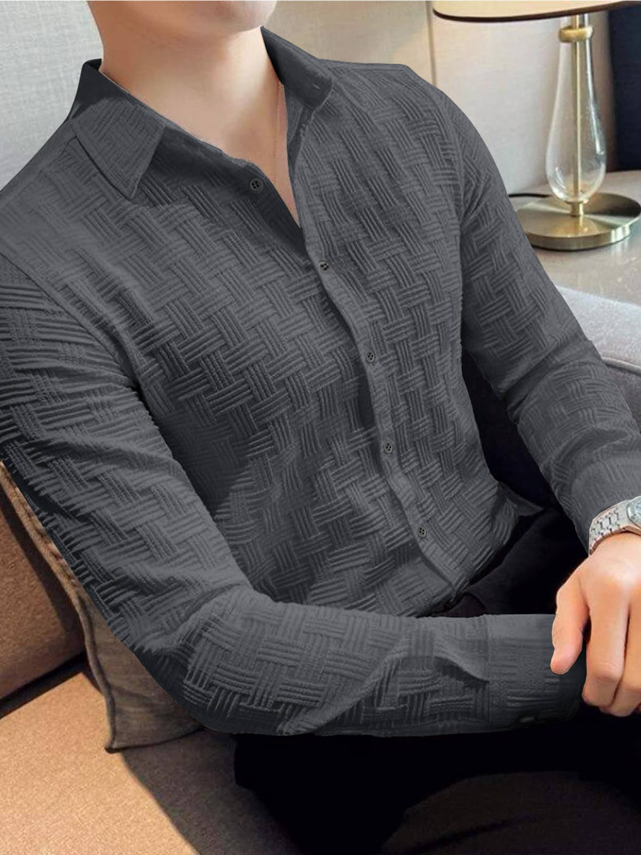 Eyebogler Polyester Oversized Fit Solids Full Sleeves Men's Casual Shirt - Grey ( Pack of 1 ) Eyebogler Polyester Oversized Fit Solids Full Sleeves Men's Casual Shirt - Grey ( Pack of 1 )
