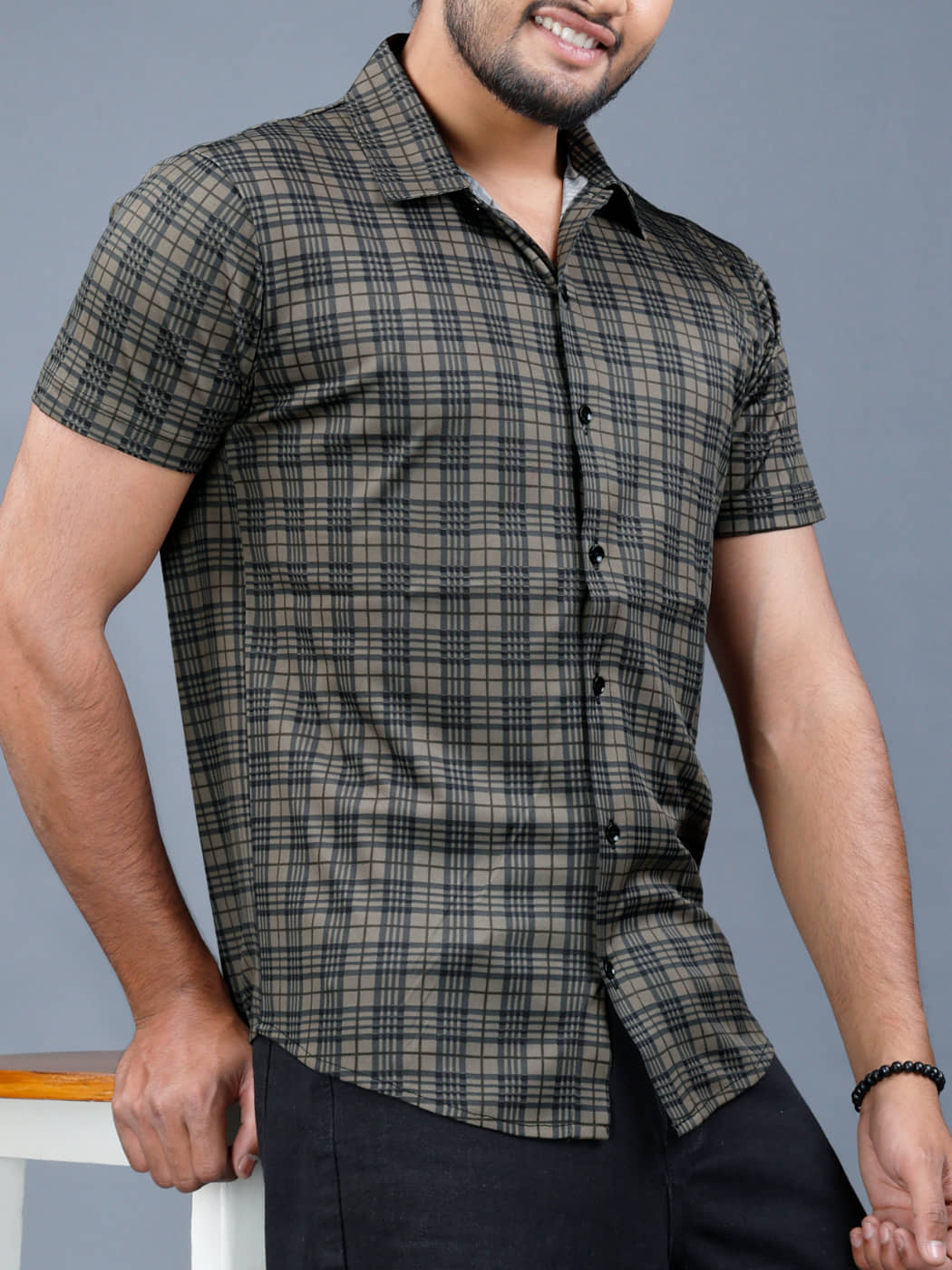 Eyebogler Polyester Regular Fit Printed Half Sleeves Men's Casual Shirt - Black ( Pack of 1 )