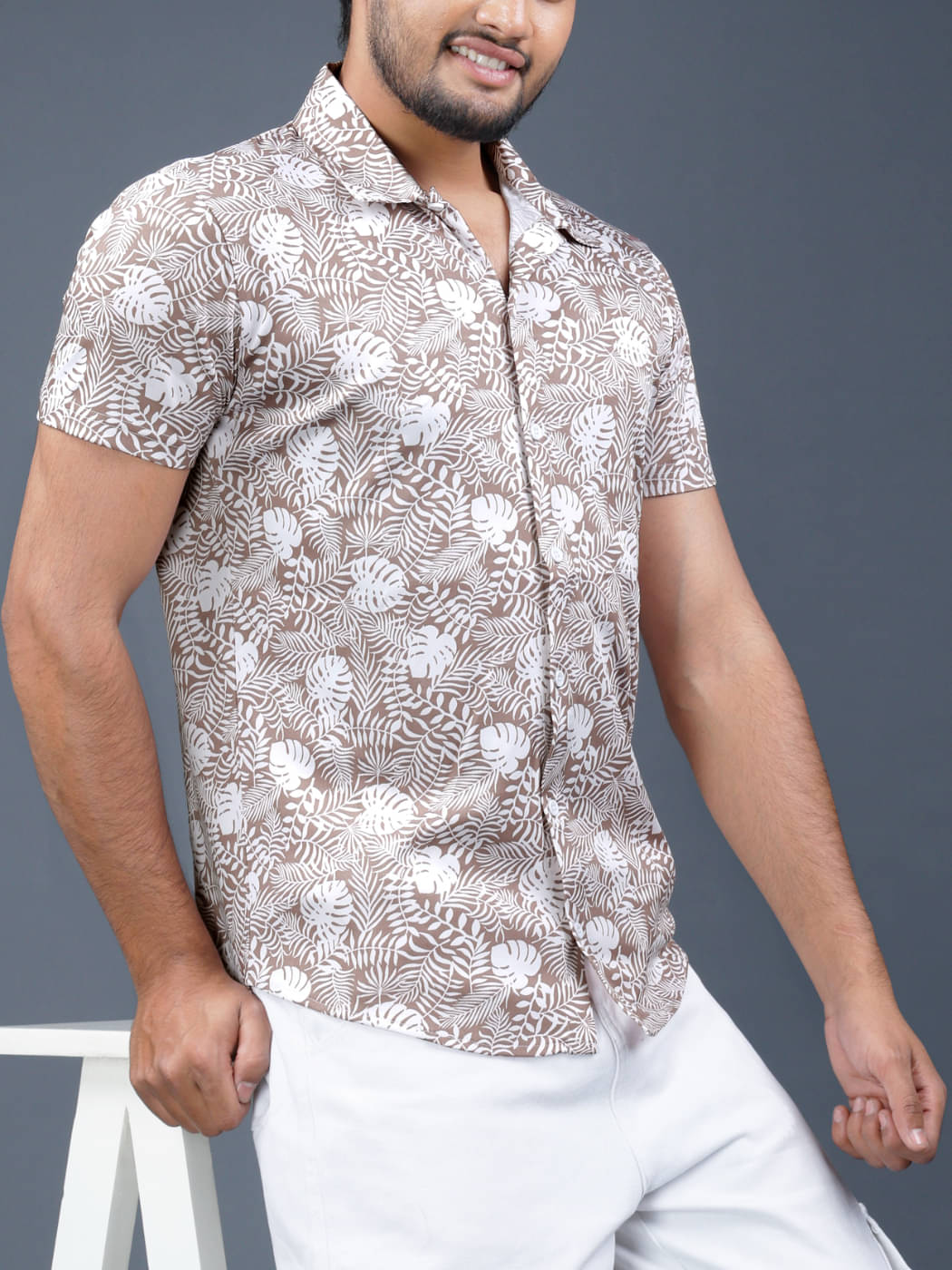Eyebogler Polyester Regular Fit Printed Half Sleeves Men's Casual Shirt - Grey ( Pack of 1 ) Eyebogler Polyester Regular Fit Printed Half Sleeves Men's Casual Shirt - Grey ( Pack of 1 )
