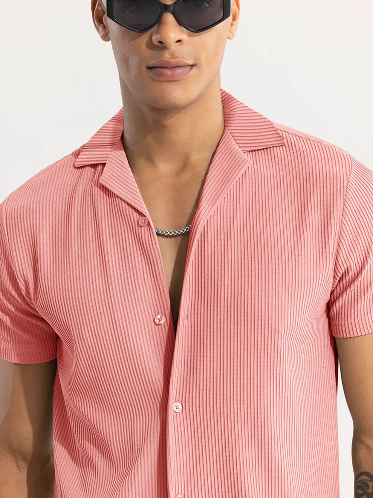 Eyebogler Polyester Regular Fit Popcorn Textured Half Sleeves Men's Casual Shirt - Pink ( Pack of 1 ) Eyebogler Polyester Regular Fit Popcorn Textured Half Sleeves Men's Casual Shirt - Pink ( Pack of 1 )