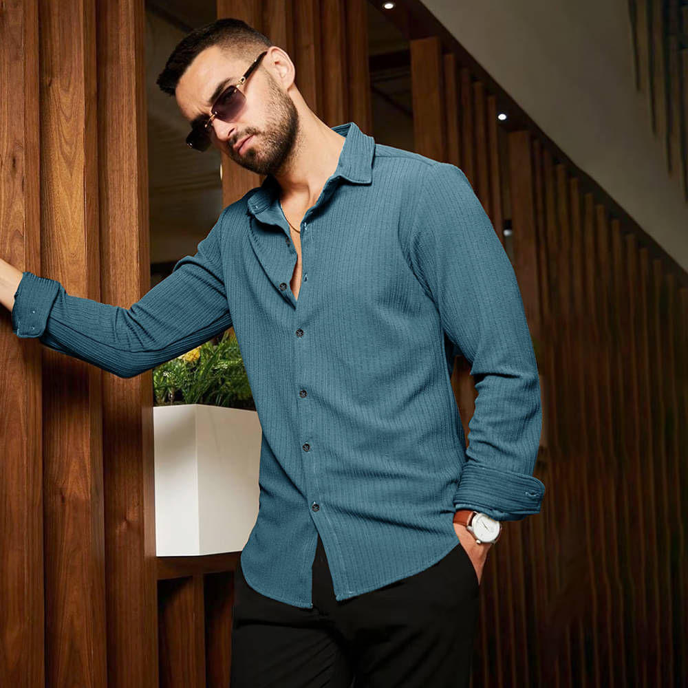 Eyebogler Polyester Regular Fit Solids Full Sleeves Men's Casual Shirt - Light Blue ( Pack of 1 ) Eyebogler Polyester Regular Fit Solids Full Sleeves Men's Casual Shirt - Light Blue ( Pack of 1 )