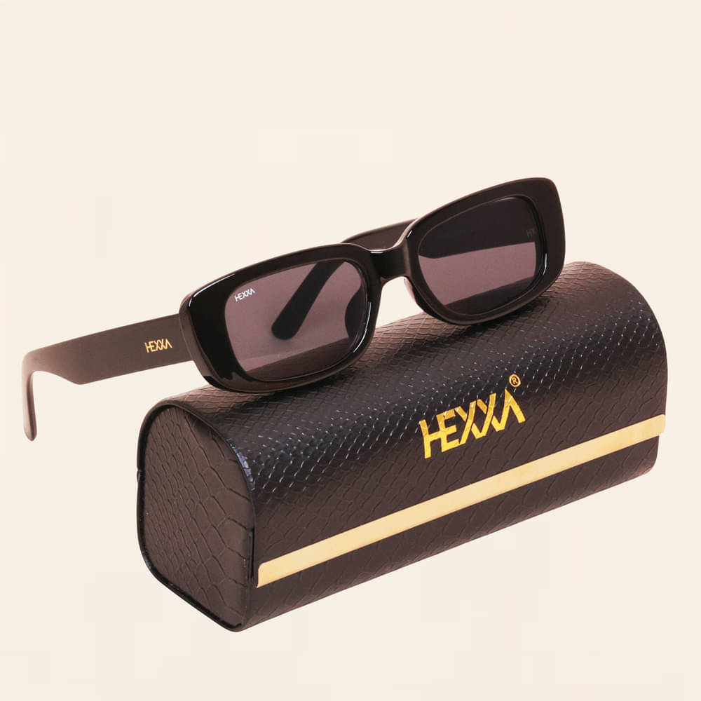 Hexxa Black Oval Sunglasses ( Pack of 1 ) Hexxa Black Oval Sunglasses ( Pack of 1 )