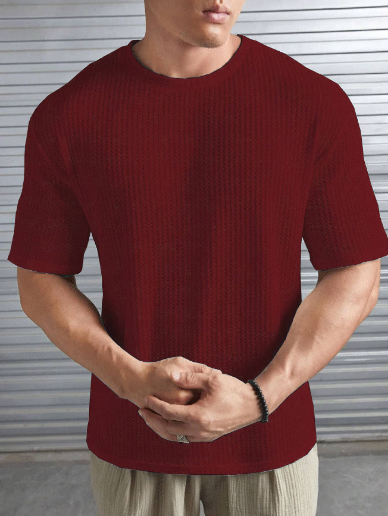Hushbucks Polyester Regular Fit Striped Half Sleeves Men's Round T-Shirt - Maroon ( Pack of 1 ) Hushbucks Polyester Regular Fit Striped Half Sleeves Men's Round T-Shirt - Maroon ( Pack of 1 )