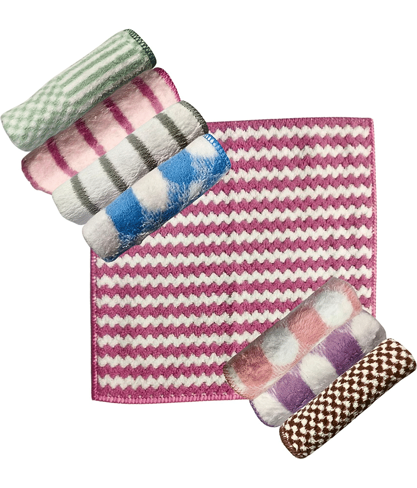 KLEANSHINE Microfiber Small Rumal/Extra Soft and Super Face Towels (Random Designs & Color) (25 x 25 CM) Pack of 8 - Jewellery Sets | Buy online on ZillyBuy