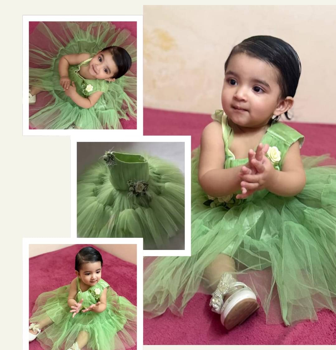     			Kaash Net Frock For Baby Girls ( Pack of 1 , Green )