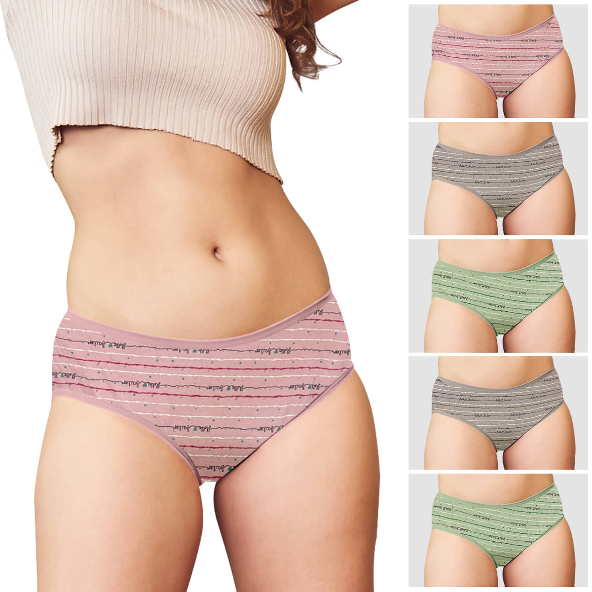 Kalyani Pack of 6 Cotton Briefs For Women ( Multicolor3 )