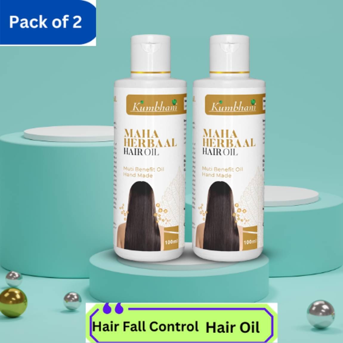     			Kumbhani Hair Growth Bhringraj Oil 100 ml ( Pack of 2 )