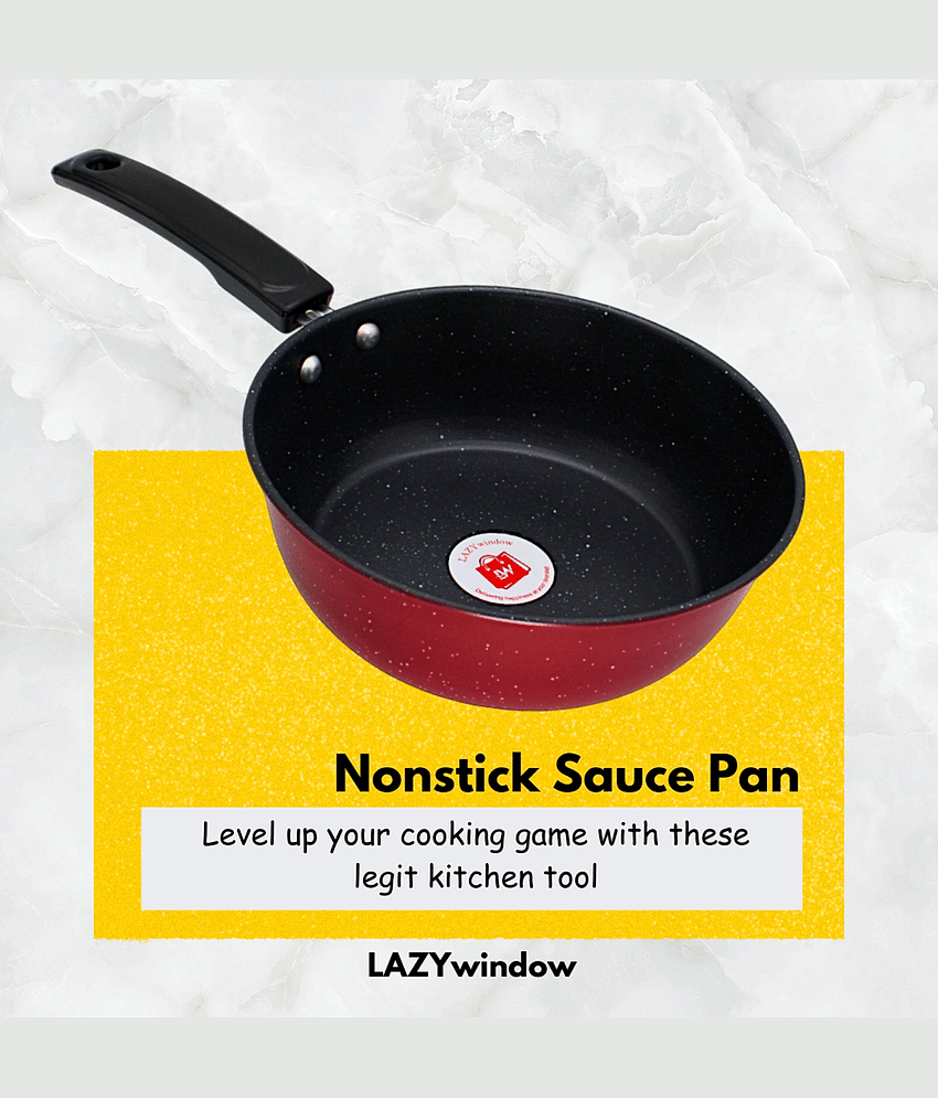 LAZYWINDOW SAUCE PAN Non-Stick Hard Anodised Sauce Pan Induction Bottom without Lid mm Thickness 20 cm Diameter 1.2 Ltr - Cookware | Buy online on ZillyBuy