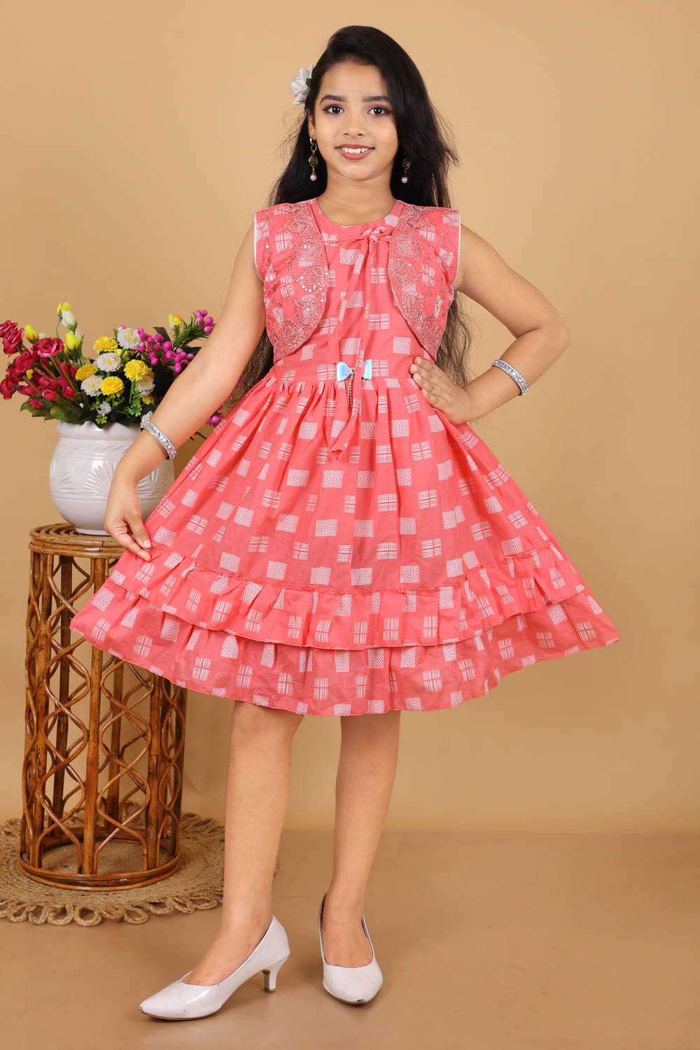 M.MONGELA DRESSES Cotton Frock For Girls ( Pack of 1 , Red ) M.MONGELA DRESSES Cotton Frock For Girls ( Pack of 1 , Red )