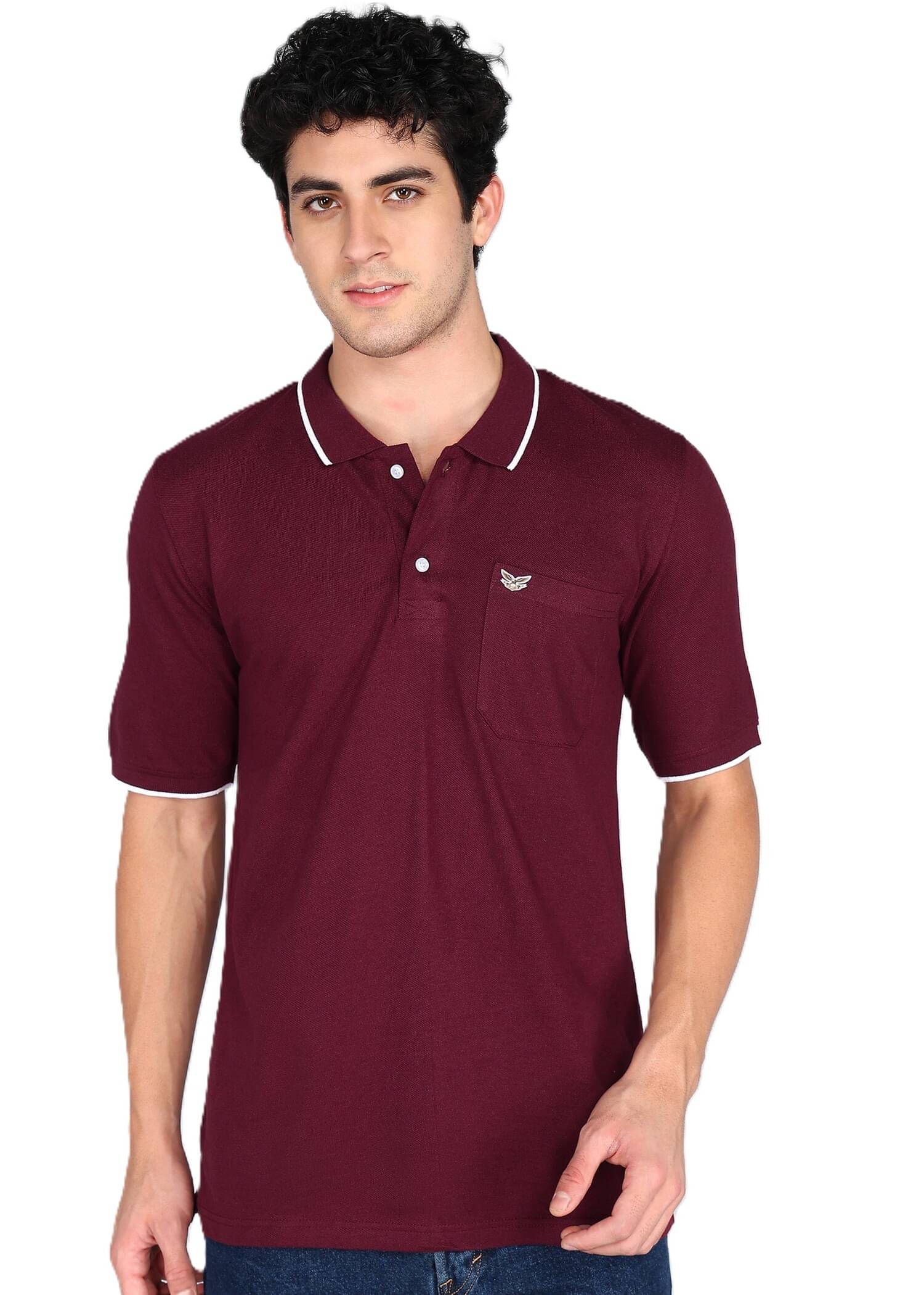     			M.S Mens Wear Pack of 1 Cotton Blend Regular Fit Solid Half Sleeves Men's Polo T Shirt ( Maroon )