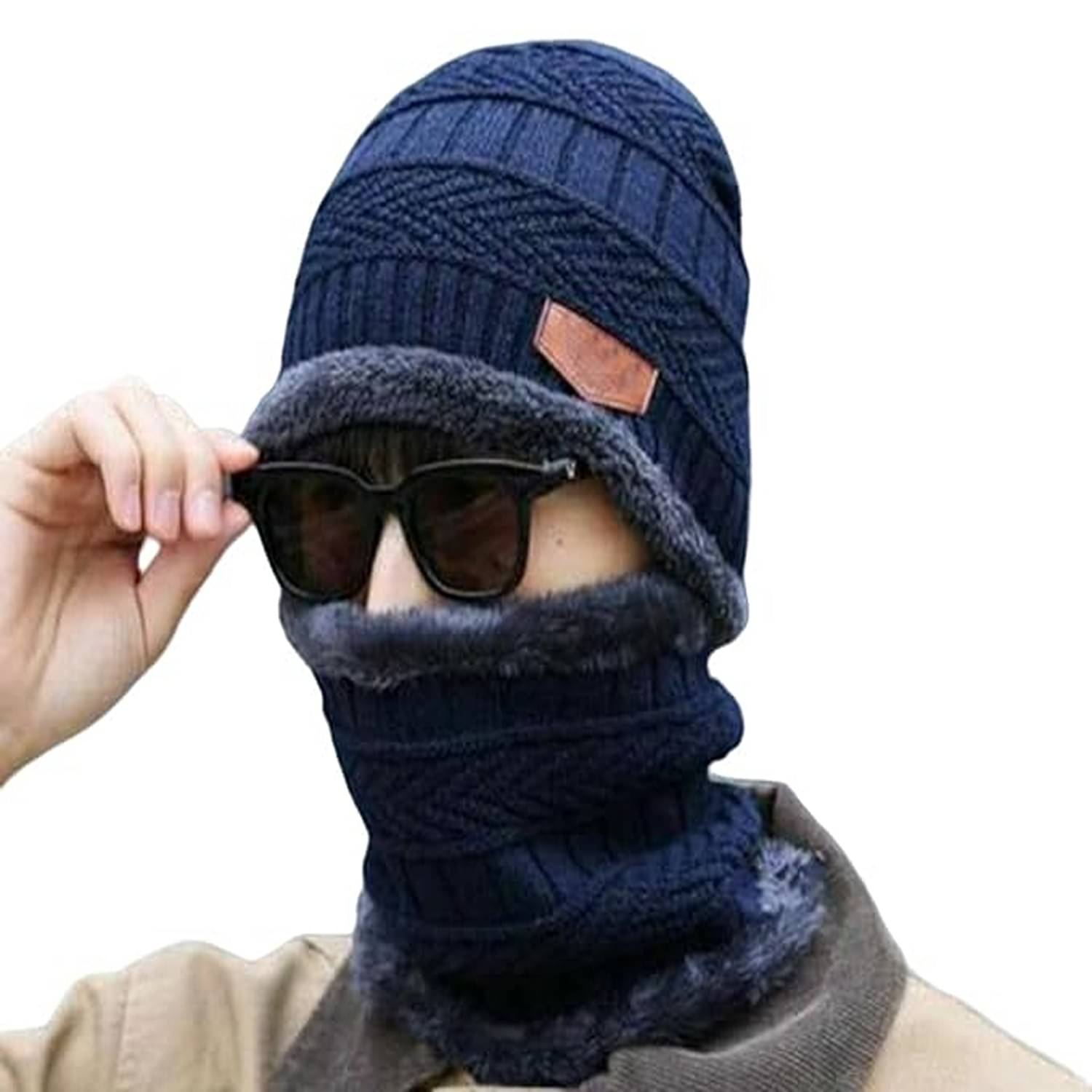 MS Wholesellar Pack of 1 Woollen Men's Headwrap ( Blue ) MS Wholesellar Pack of 1 Woollen Men's Headwrap ( Blue )
