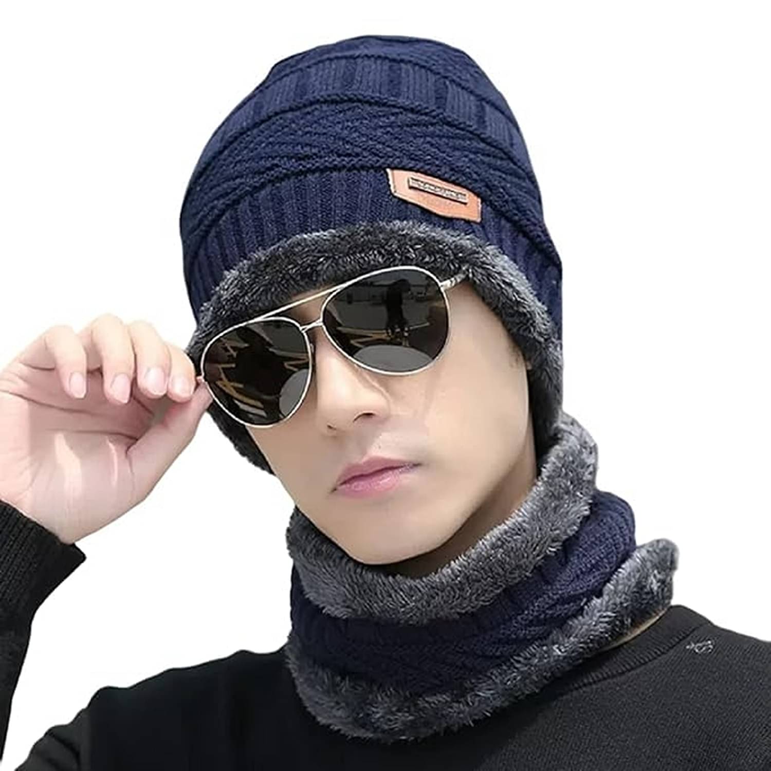 MS Wholesellar Pack of 1 Woollen Men's Headwrap ( Blue ) MS Wholesellar Pack of 1 Woollen Men's Headwrap ( Blue )