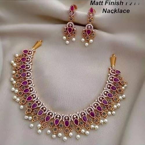     			Malabar Multi Color Copper Necklace Set ( Pack of 1 )