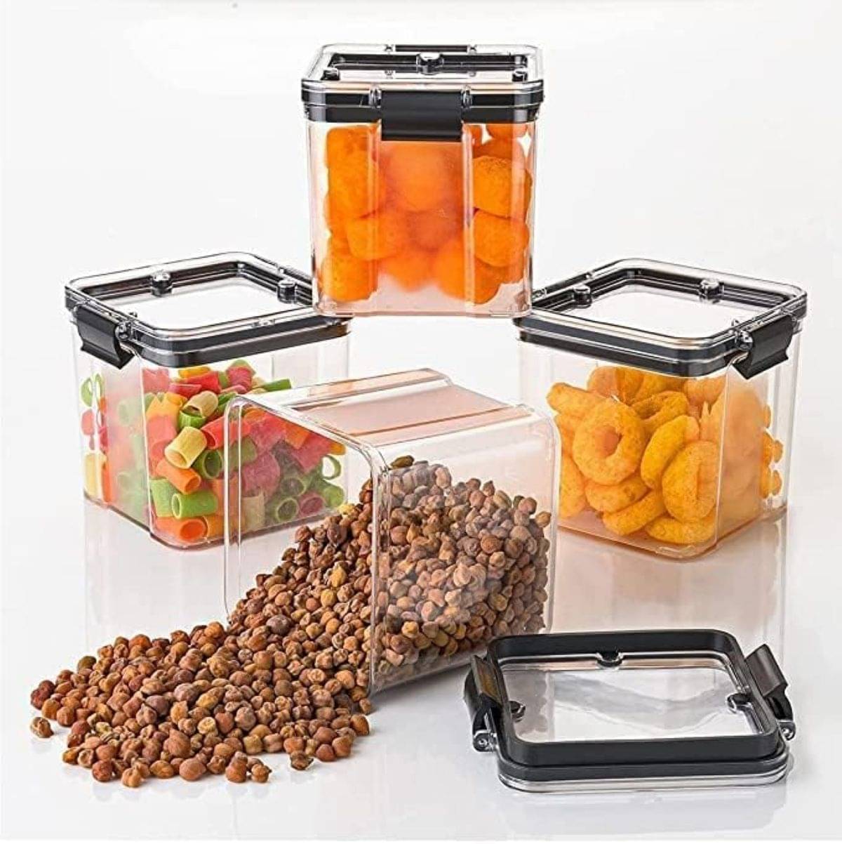     			NCMART Airtight Container PET Black Food Container ( Set of 4 )