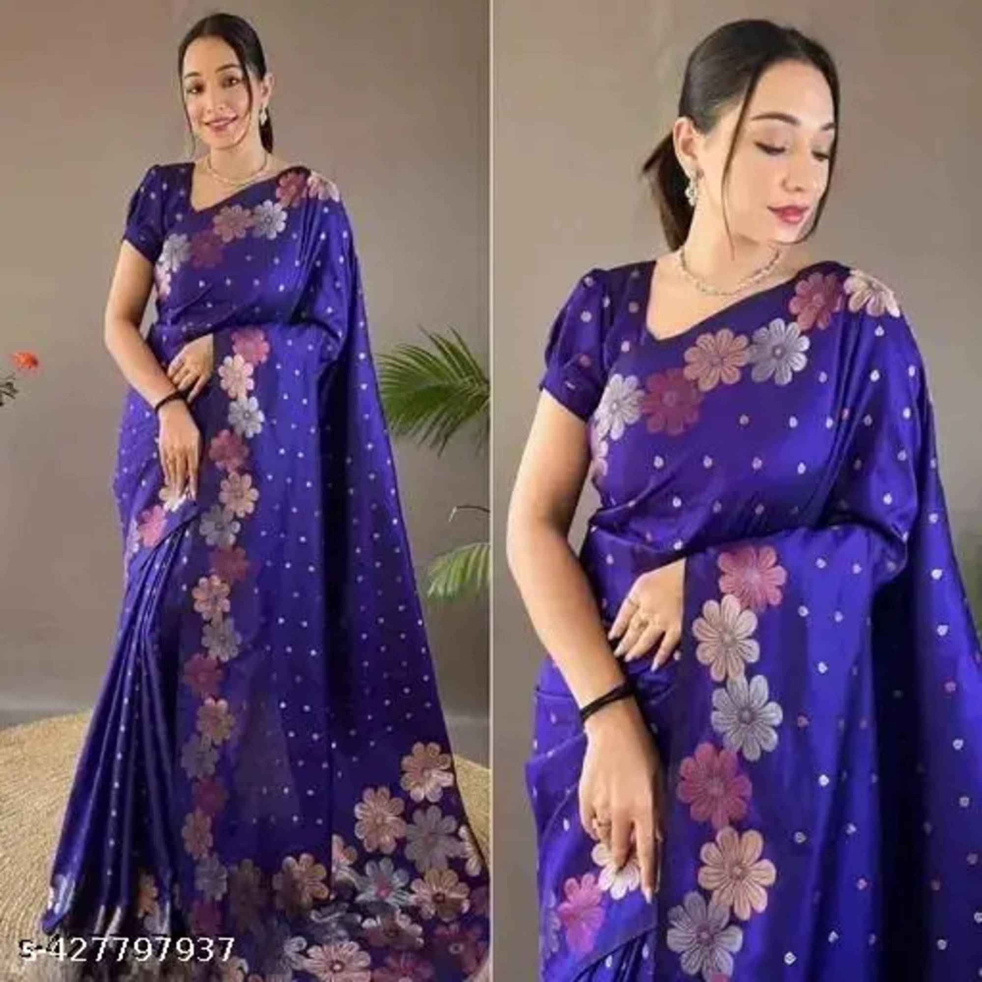 NENCY FASHIONS Art Silk Woven Saree With Unstitched Blouse Piece ( Blue ) NENCY FASHIONS Art Silk Woven Saree With Unstitched Blouse Piece ( Blue )