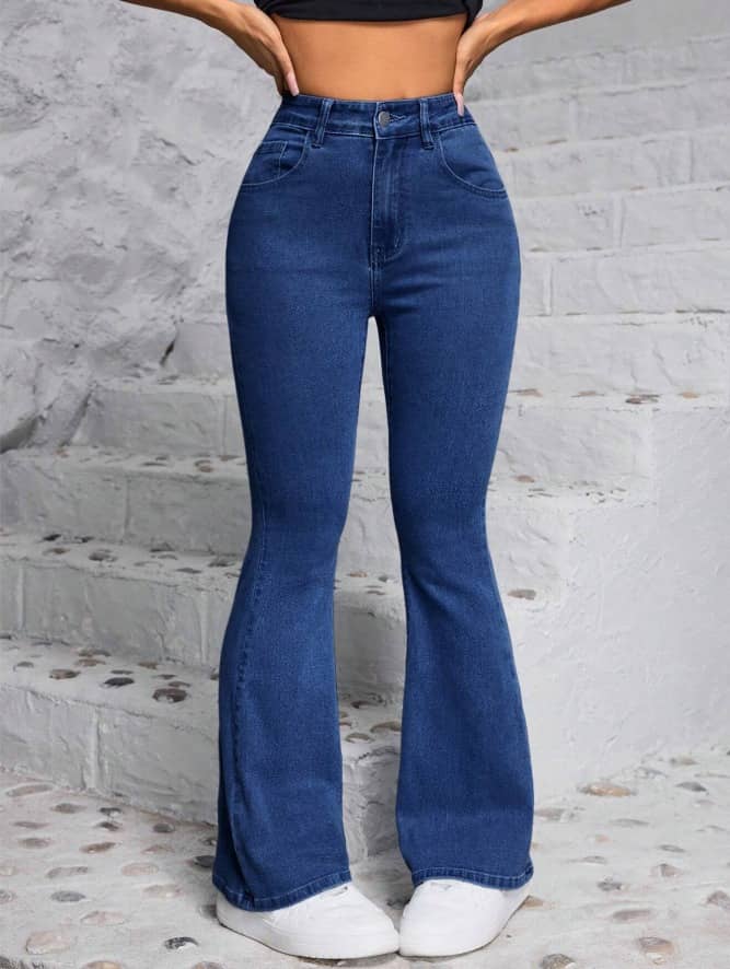 Niffer Fashion - Dark Blue Denim Bootcut Women's Jeans ( Pack of 1 ) - Jeans | Buy online on ZillyBuy