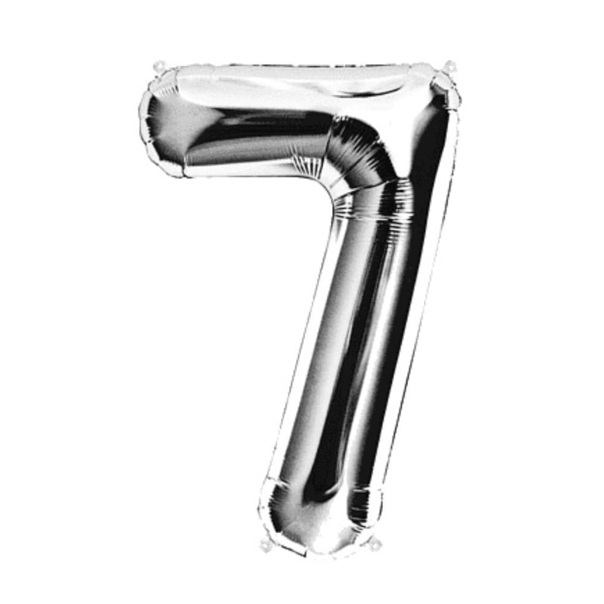 PartyBooms 16 Inch Silver Number Foil Balloon - Silver (7) PartyBooms 16 Inch Silver Number Foil Balloon - Silver (7)