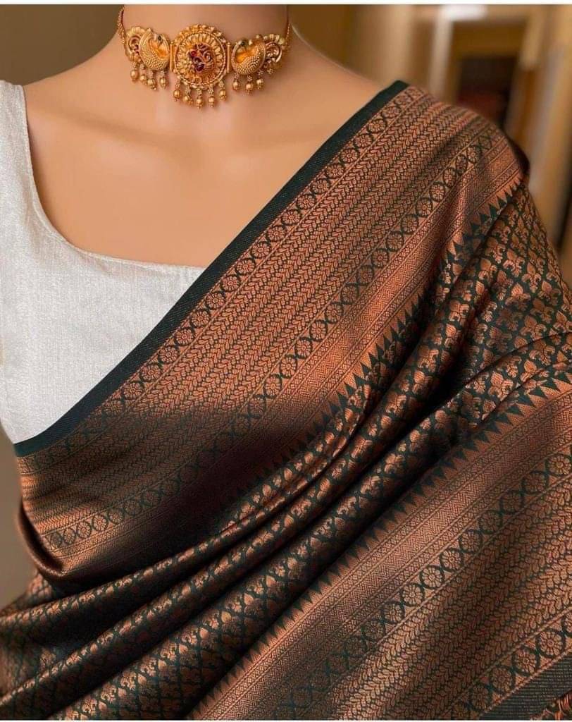 Pheasant Jacquard Woven Saree With Unstitched Blouse Piece ( Green ) Pheasant Jacquard Woven Saree With Unstitched Blouse Piece ( Green )