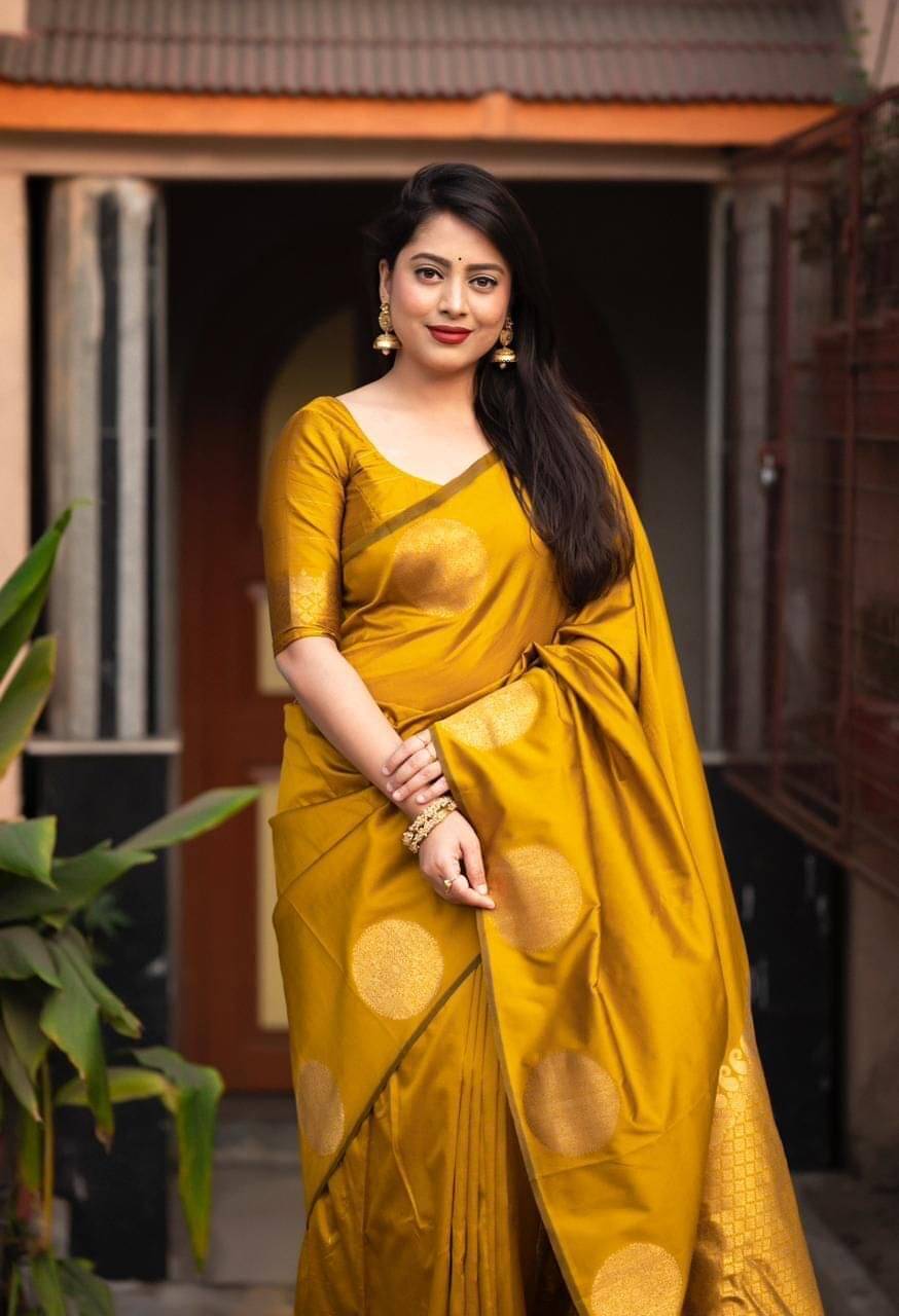 Pheasant Jacquard Woven Saree With Unstitched Blouse Piece ( Yellow ) Pheasant Jacquard Woven Saree With Unstitched Blouse Piece ( Yellow )