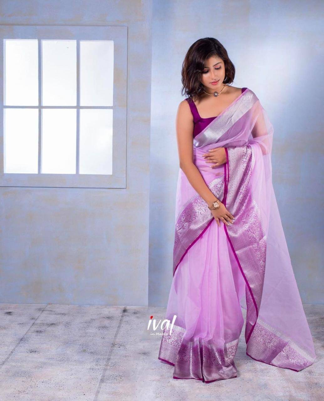 Pheasant Jacquard Woven Saree With Unstitched Blouse Piece ( Purple )     			Pheasant Jacquard Woven Saree With Unstitched Blouse Piece ( Purple )