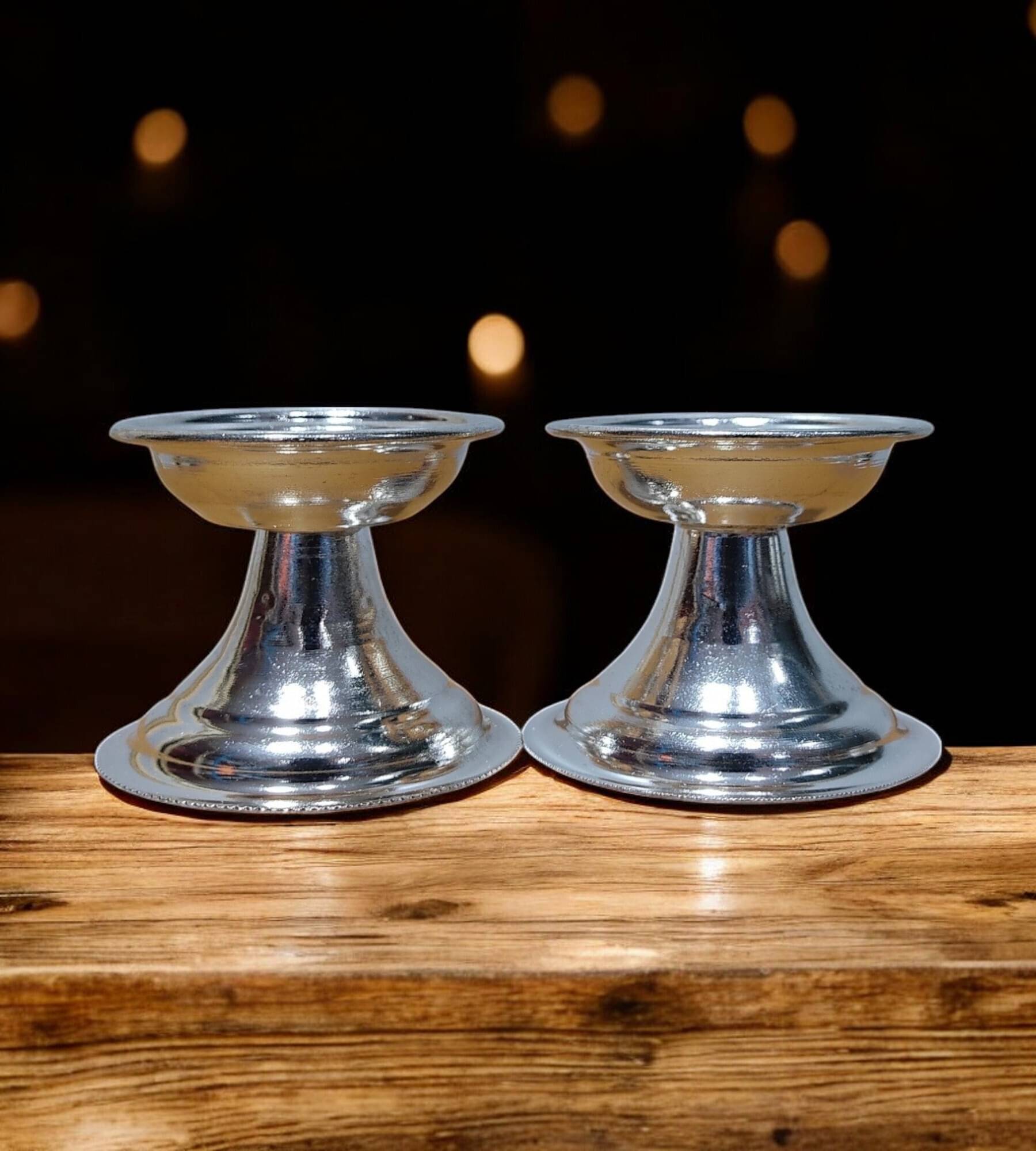     			Sigaram 2X2 Inch Plain Diya Made by Pure German Silver For Pooja K4165
