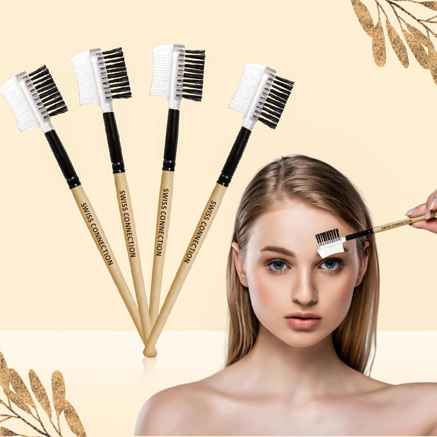     			Swiss Connection 2 in 1 Lash-Eyebrow Brow Eyes Wooden Color Black Pack of 4 40 g