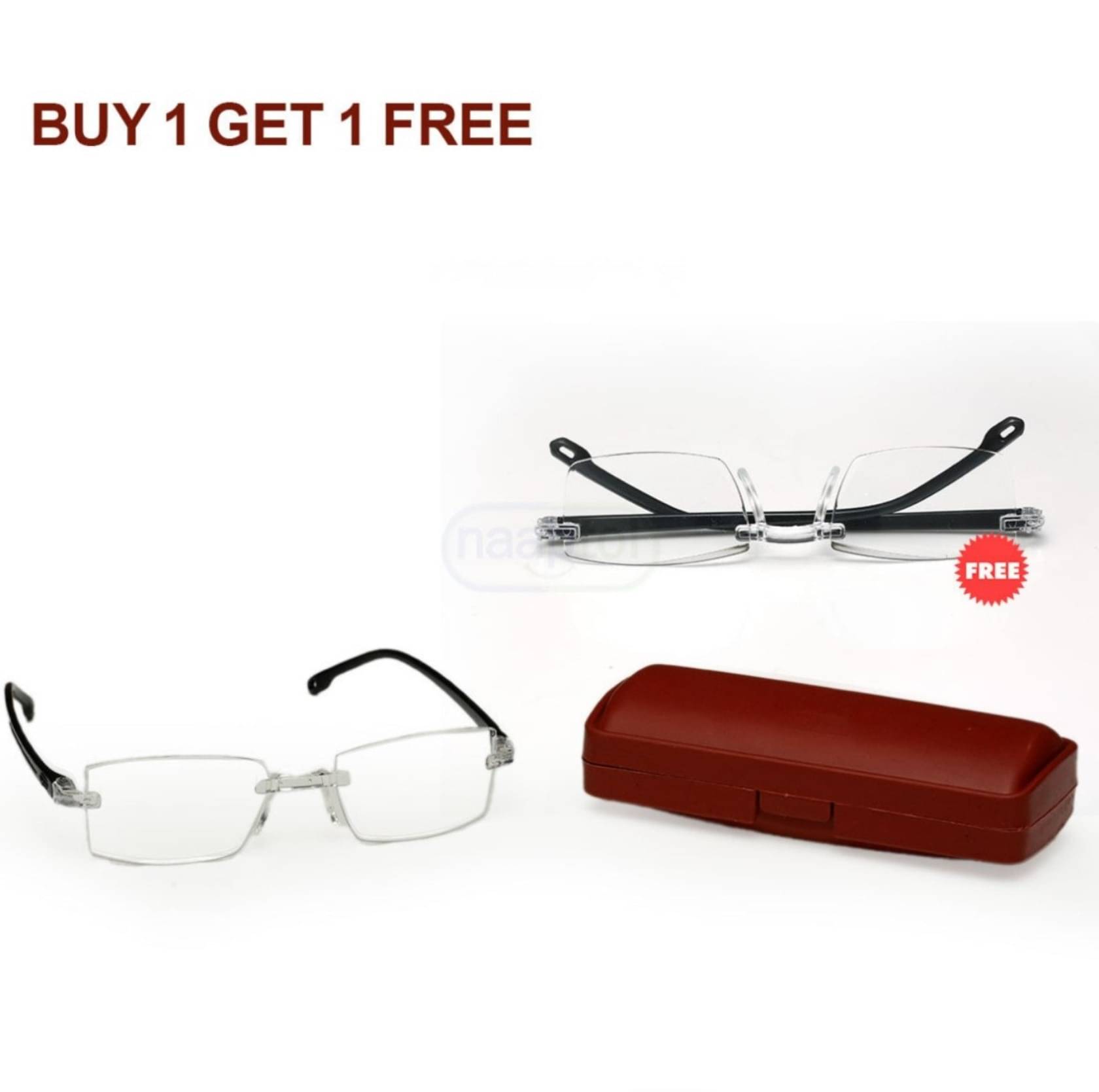     			THMT Rectangle Rimless Reading Glasses