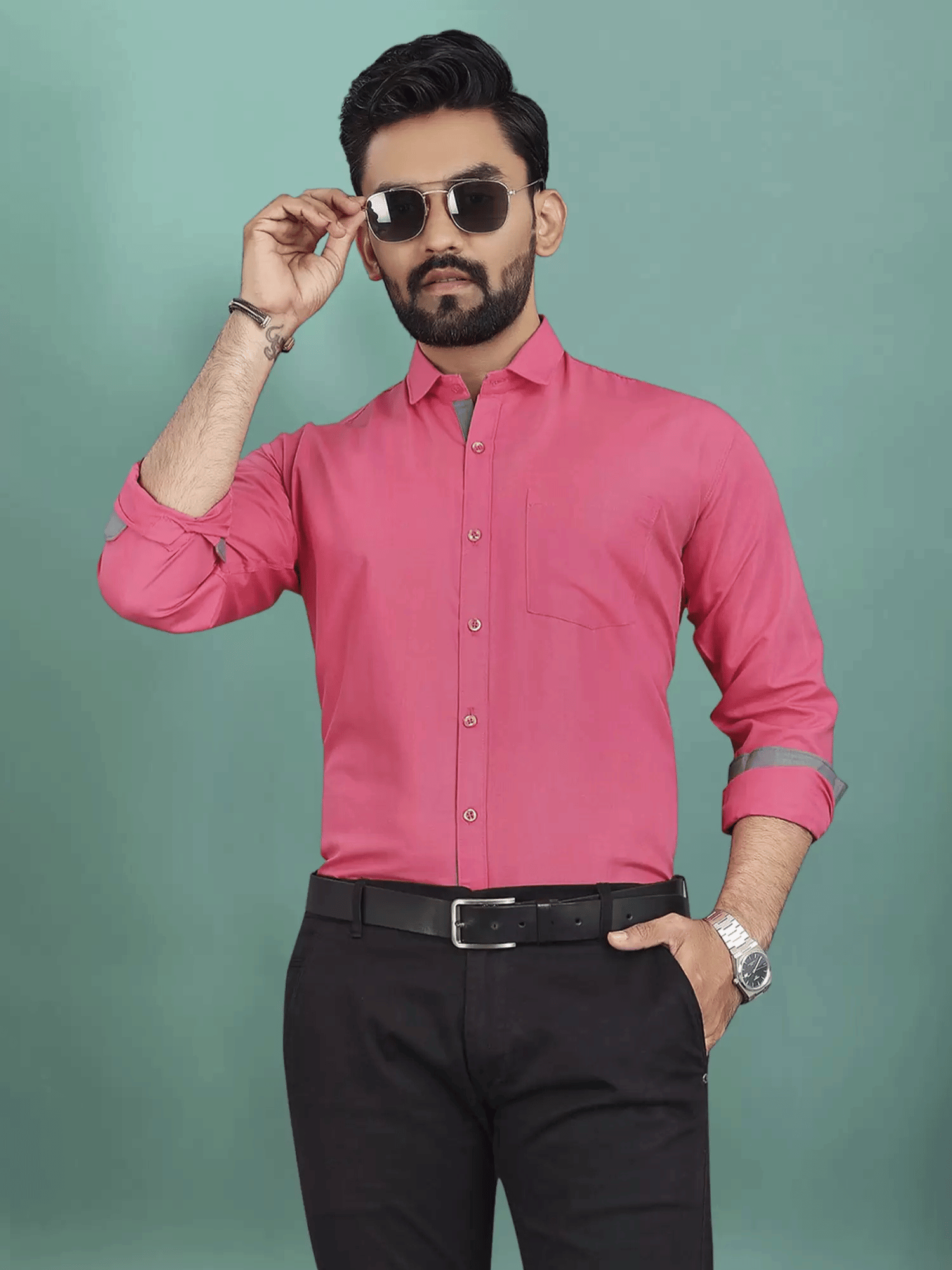     			VERTUSY Cotton Blend Regular Fit Solids Full Sleeves Men's Casual Shirt - Pink ( Pack of 1 )