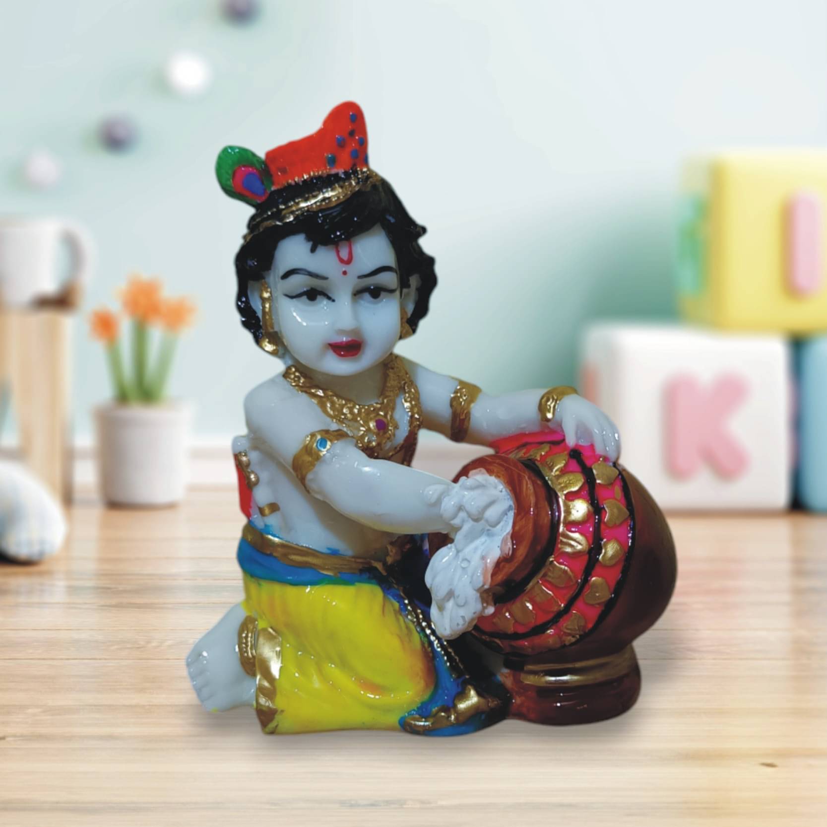     			WINSOME COLLECTION Polyresin Lord Krishna Idol ( 13 cm )