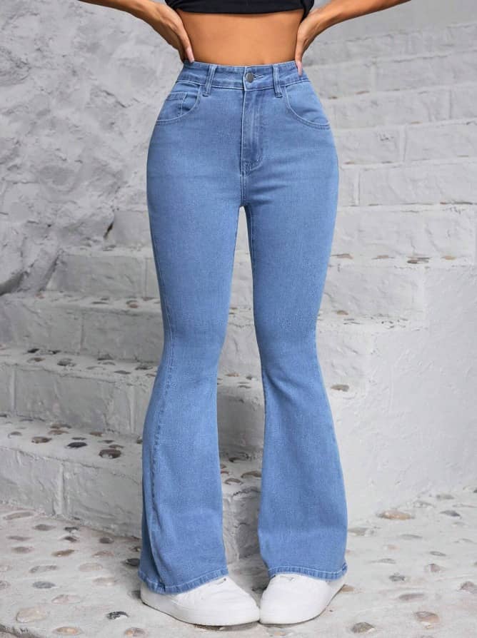 WOOMNY - Ice Blue Denim Bootcut Women's Jeans ( Pack of 1 ) - Jeans | Buy online on ZillyBuy