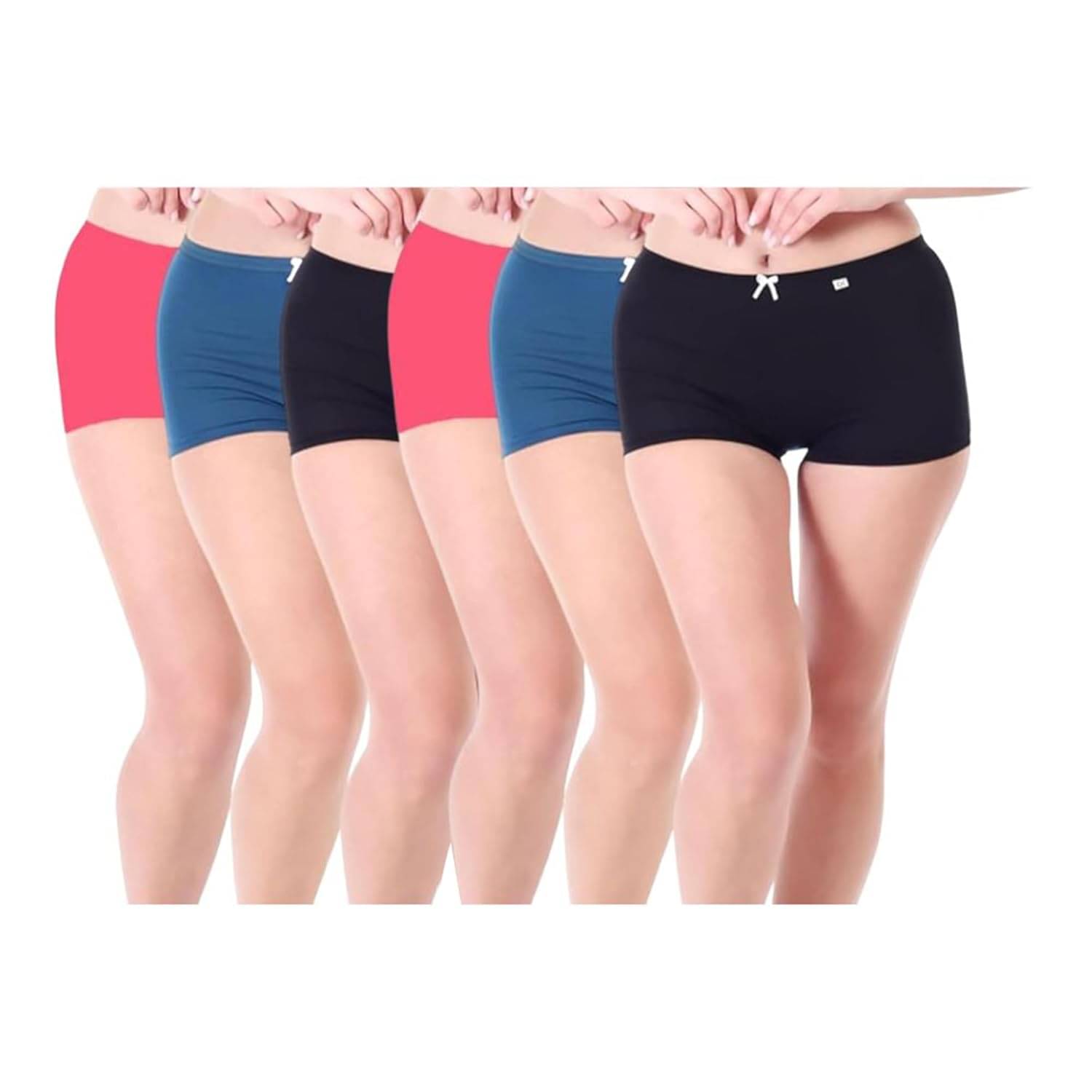 XJARVIS Pack of 6 Poly Cotton Boy Shorts For Women ( Multicolor1 ) XJARVIS Pack of 6 Poly Cotton Boy Shorts For Women ( Multicolor1 )