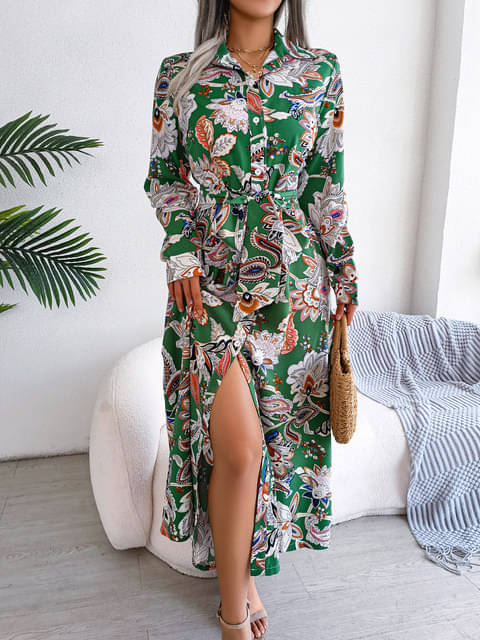gufrina Women Polyester Printed Fit & Flare Dress ( Green ) gufrina Women Polyester Printed Fit & Flare Dress ( Green )