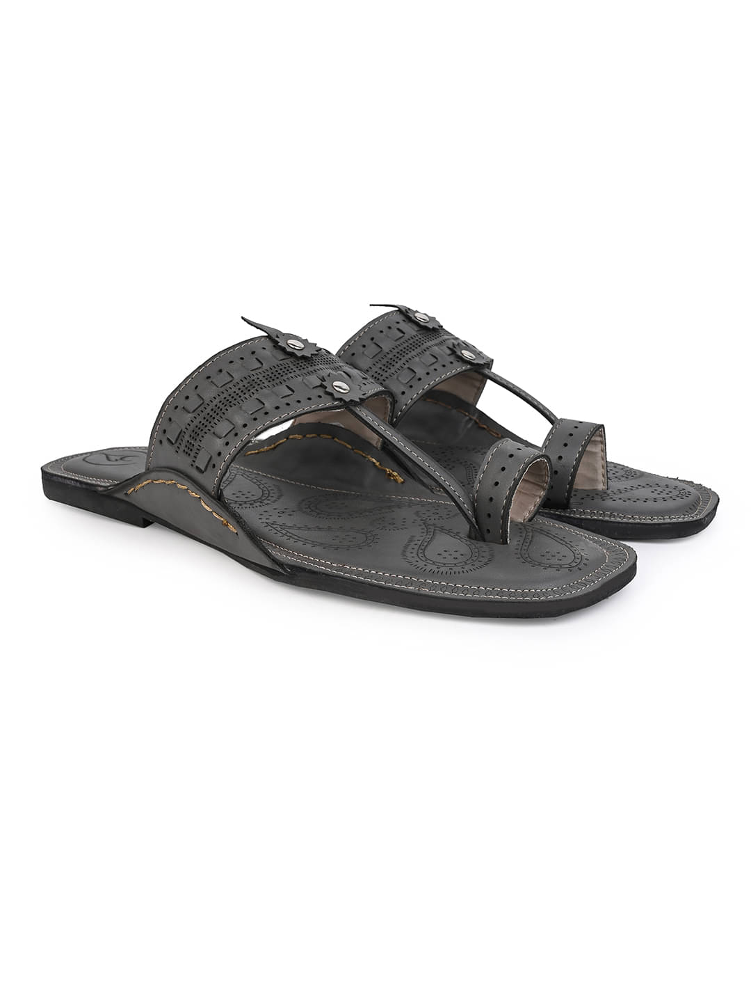     			lues carlton Gray Men's Kolhapuris