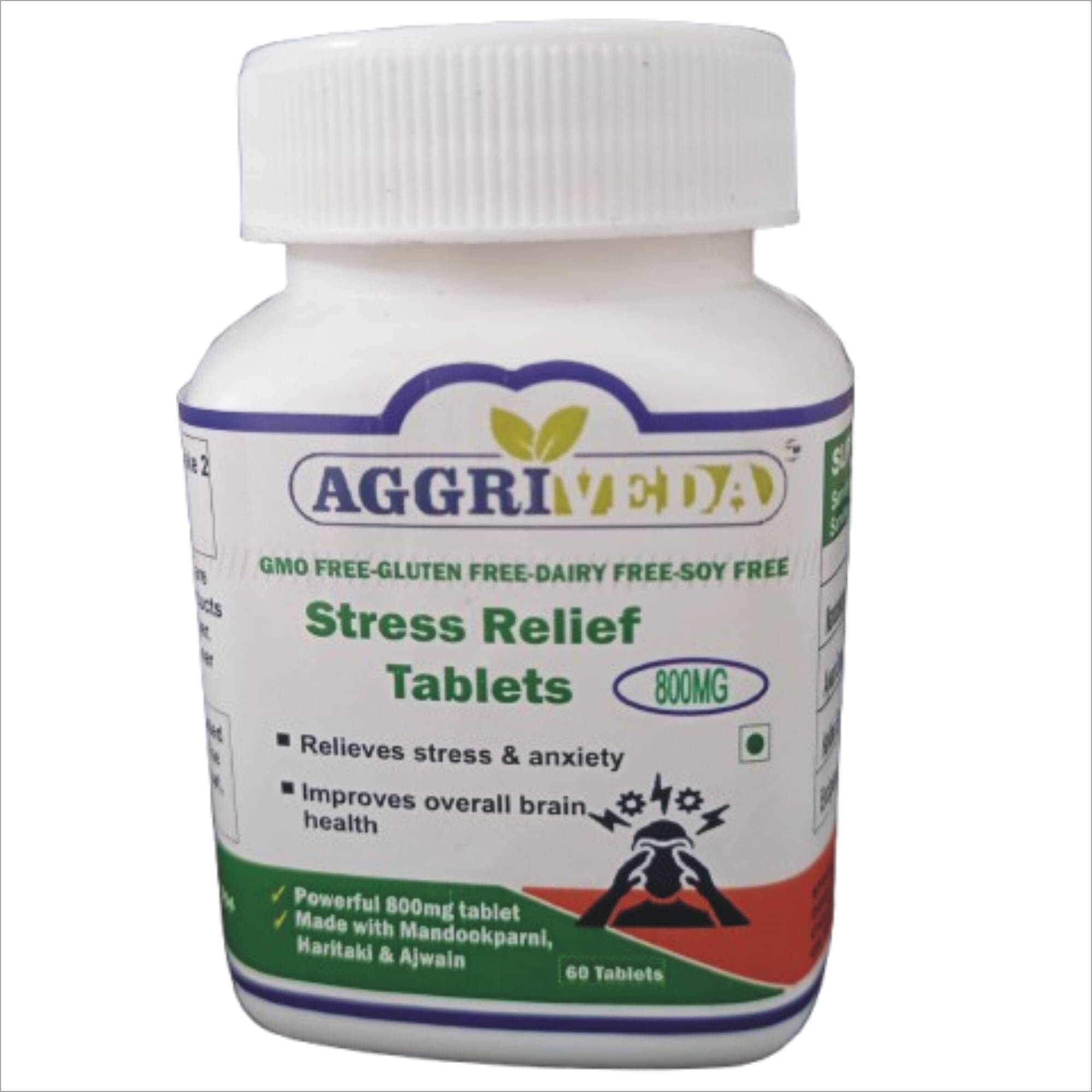    			Aggriveda Stress Relief Tablet 60 No.s (Pack of 1)