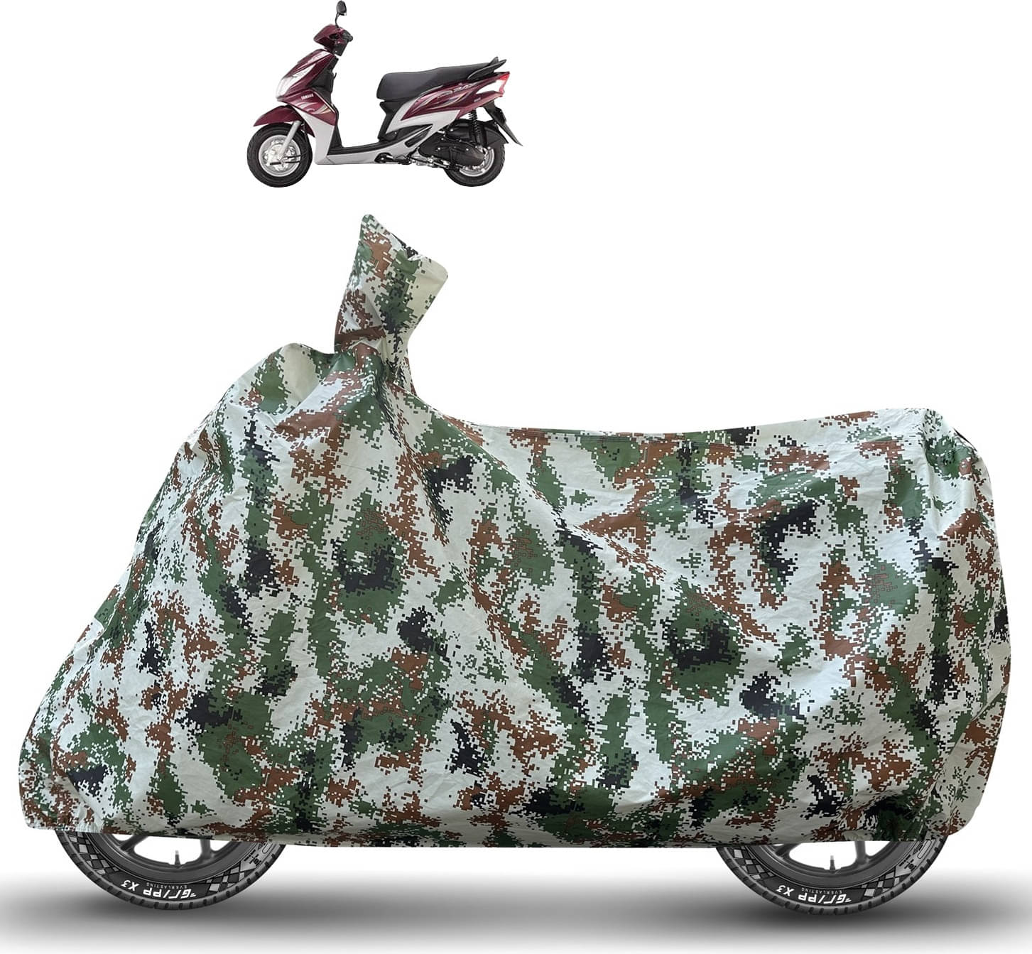     			Caronix Bike Body Cover for Yamaha Ray Z ( Pack of 1 ) , Green