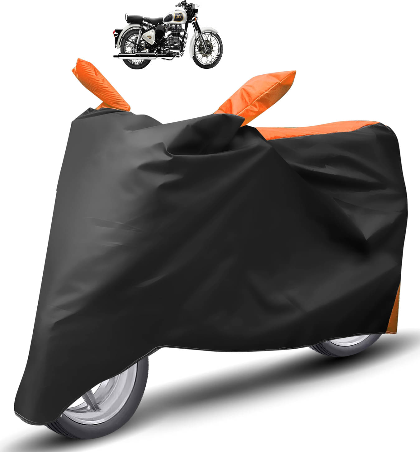     			Caronix Bike Body Cover for Royal Enfield Classic 350 ( Pack of 1 ) , Orange