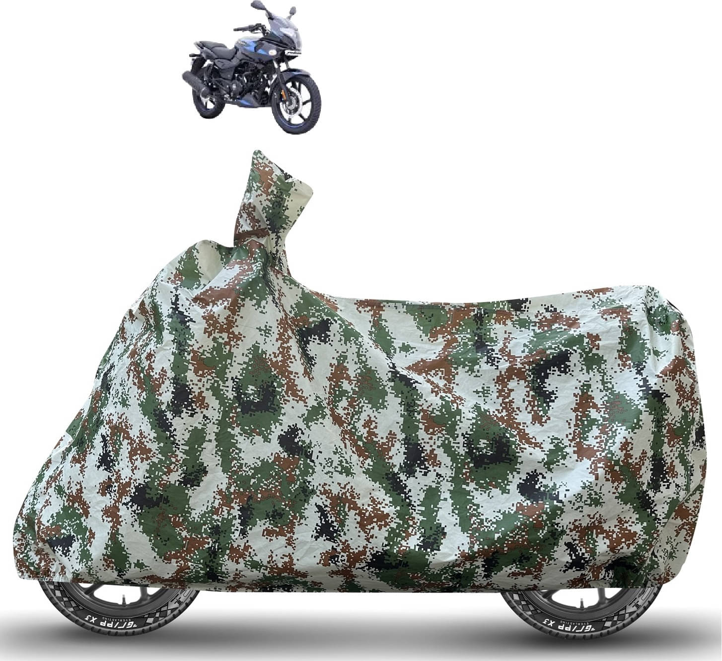     			Caronix Bike Body Cover for Bajaj Pulsar 220F ( Pack of 1 ) , Green