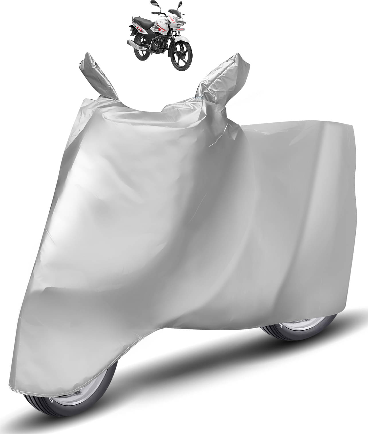 Caronix Bike Body Cover for TVS Sport ( Pack of 1 ) , Silver Caronix Bike Body Cover for TVS Sport ( Pack of 1 ) , Silver