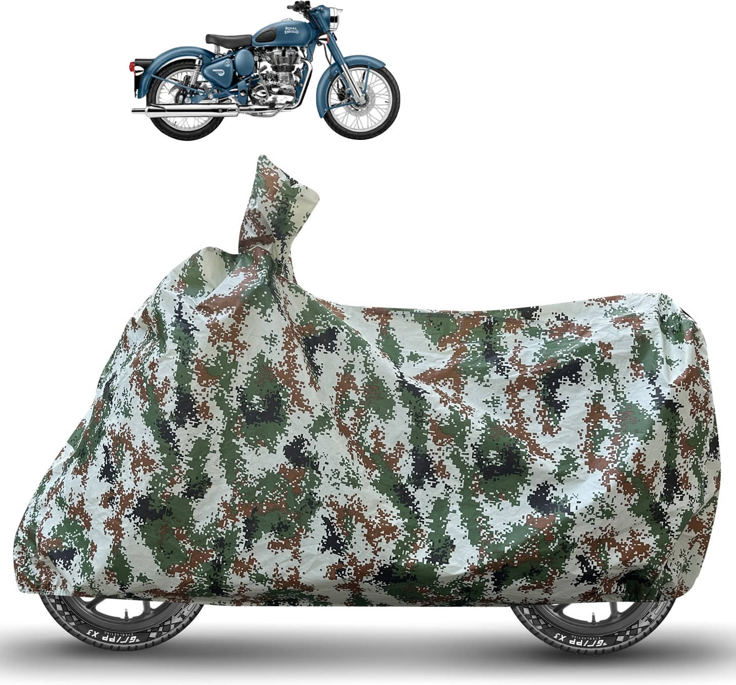 Caronix Bike Body Cover for Royal Enfield Classic 500 ( Pack of 1 ) , Green Caronix Bike Body Cover for Royal Enfield Classic 500 ( Pack of 1 ) , Green
